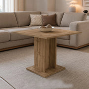 Litasili, Tavolo Fisso 4 Posti, 80x80x74h cm Marrone Rovere Scuro