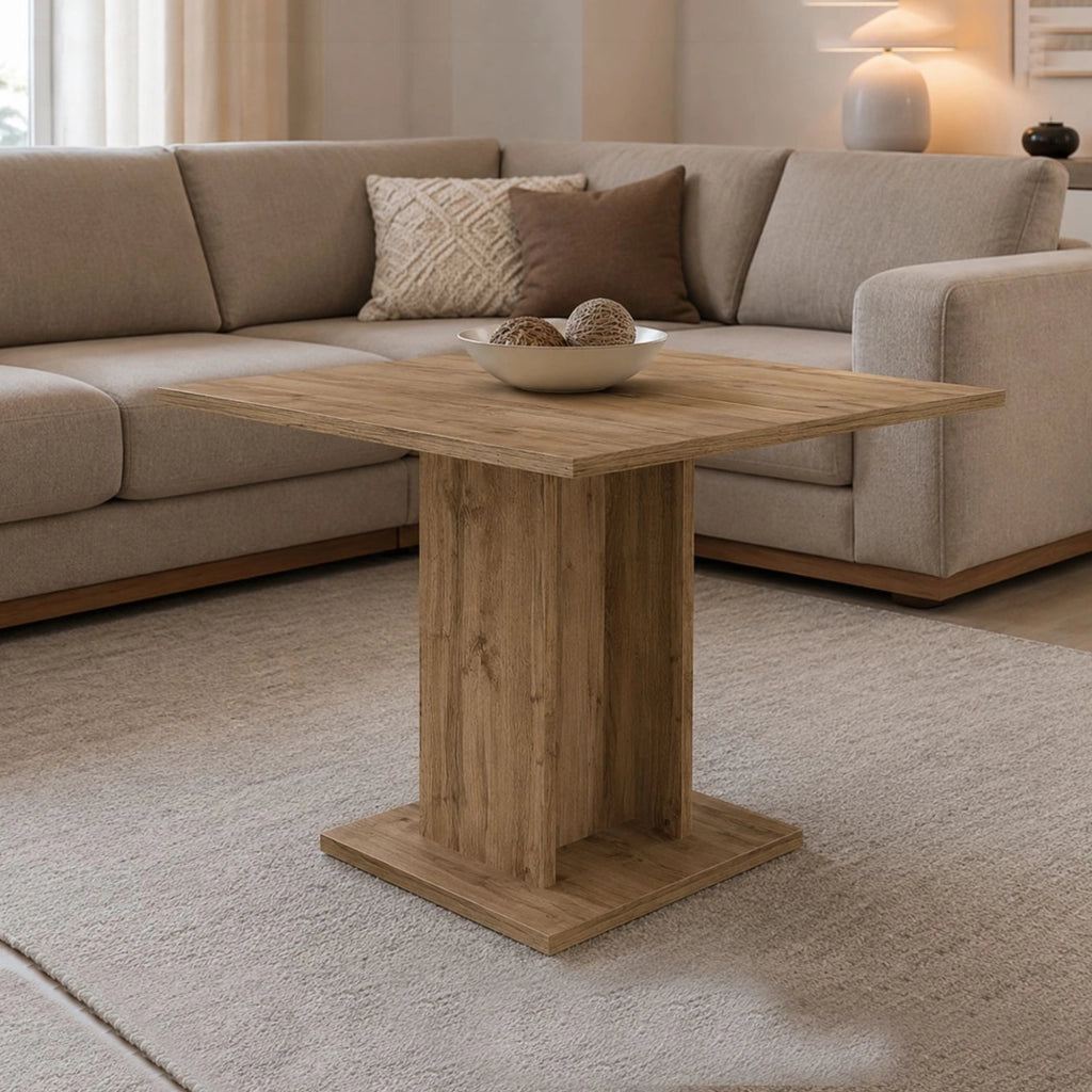 Litasili, Tavolo Fisso 4 Posti, 80x80x74h cm Marrone Rovere Scuro
