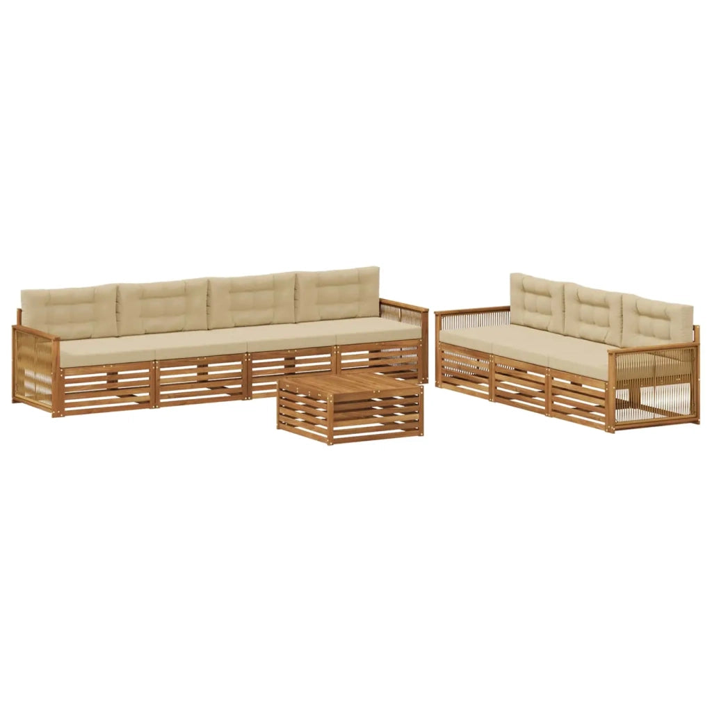 Set di divani da esterno 8 pz Naturale e Beige 3383121