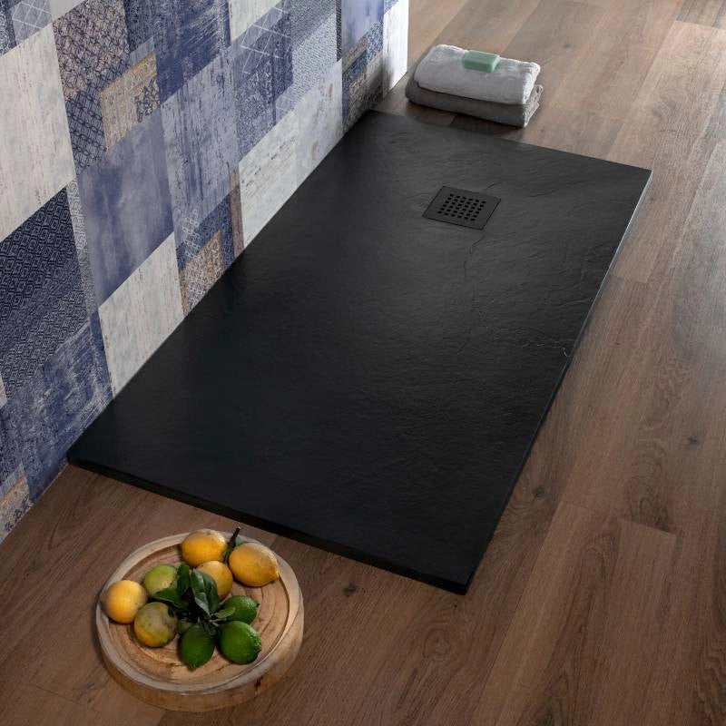 Piatto Doccia 80x100 cm in Resina Tagliabile Antracite Ultraslim