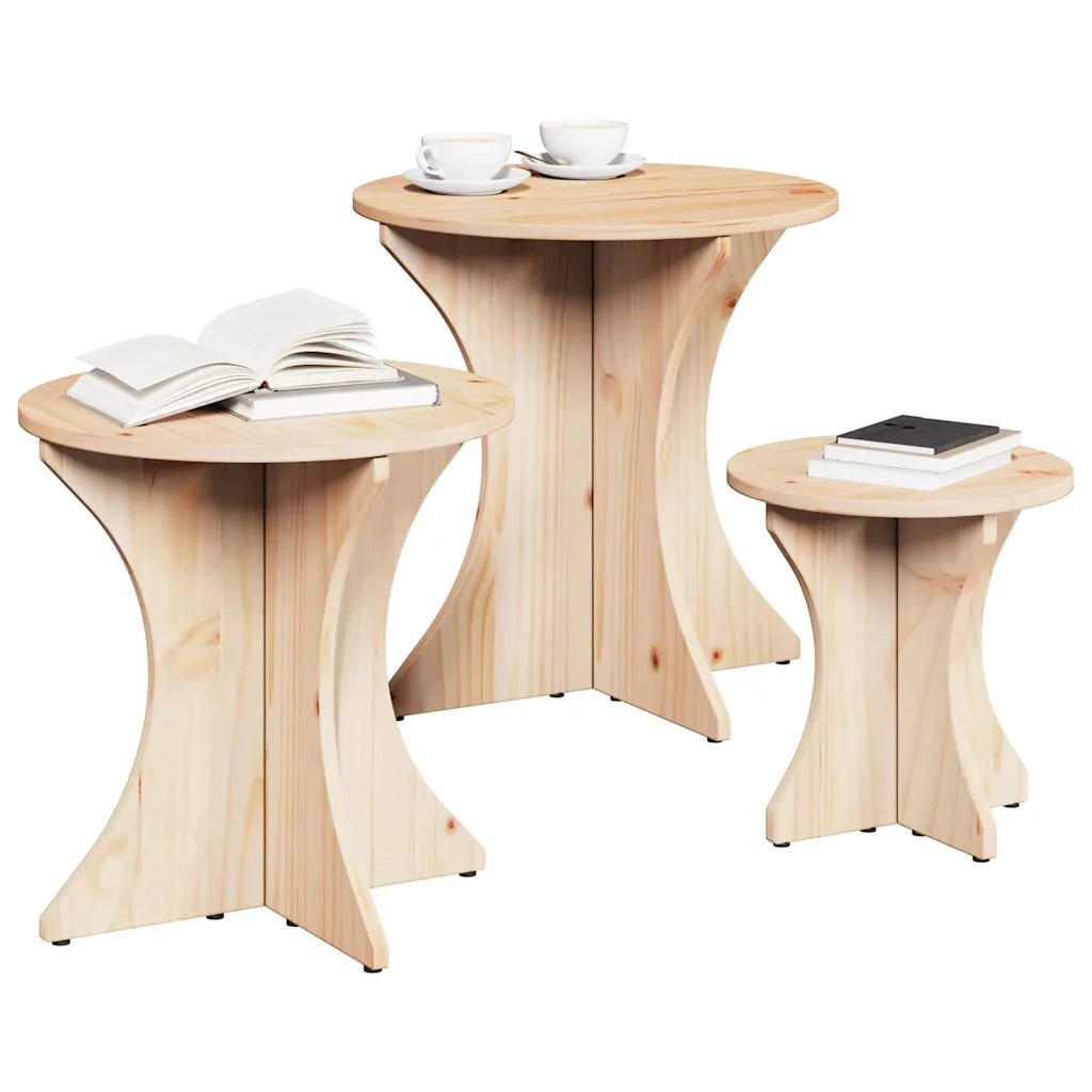 Tavolino da salotto 3 pcs Naturale 873568