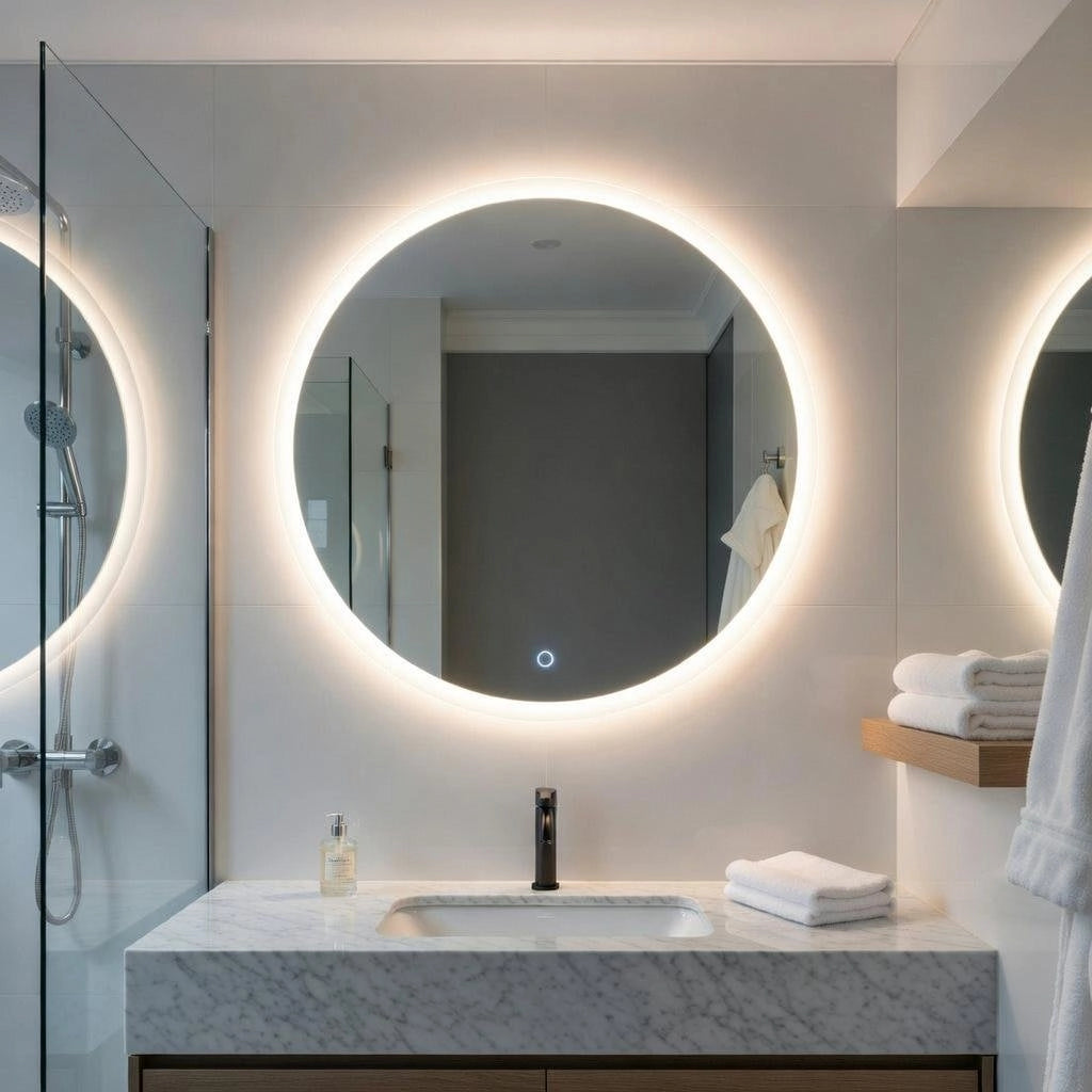 Specchio illuminazione led tondo mod. L104 - d.80 cm