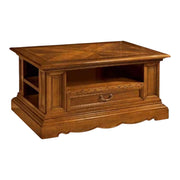 Tavolino arte povera in legno con intarsi bassano 125x75x60 - Mobili 2G