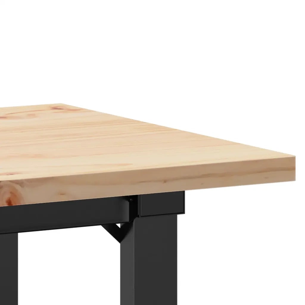 Tavolo da Pranzo Telaio a O 80x50x75,5 cm Legno Pino e Acciaio