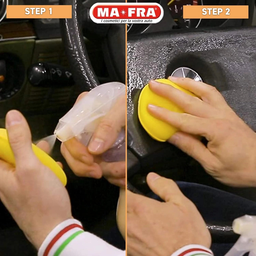 Ma-Fra, Trattamento 3in1 Plastiche, Pulisce, Ravviva e Protegge le Parti Interne dell'Auto, Creando una Barriera Anti Raggi UV, Formato 500ml