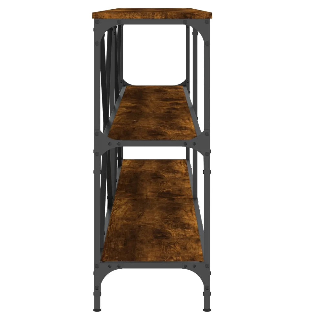Tavolo Consolle Rovere Fumo 180x30x75cm Legno Multistrato Ferro 832855