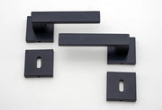 Maniglia di serratura a quattro punte su rosone - nero metallic - alta qualità