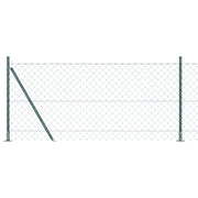 Recinzione in Rete Metallica con 7 Pali Flangiati 0.8x10 m in Acciaio Zincato