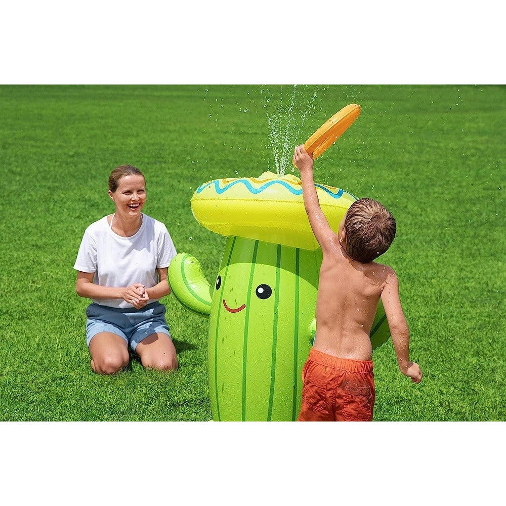 Trade Shop - Gioco Spruzza Acqua A Forma Di Cactus Per Bambini 2 Anni+ 105x60 Cm Estate 52381 -