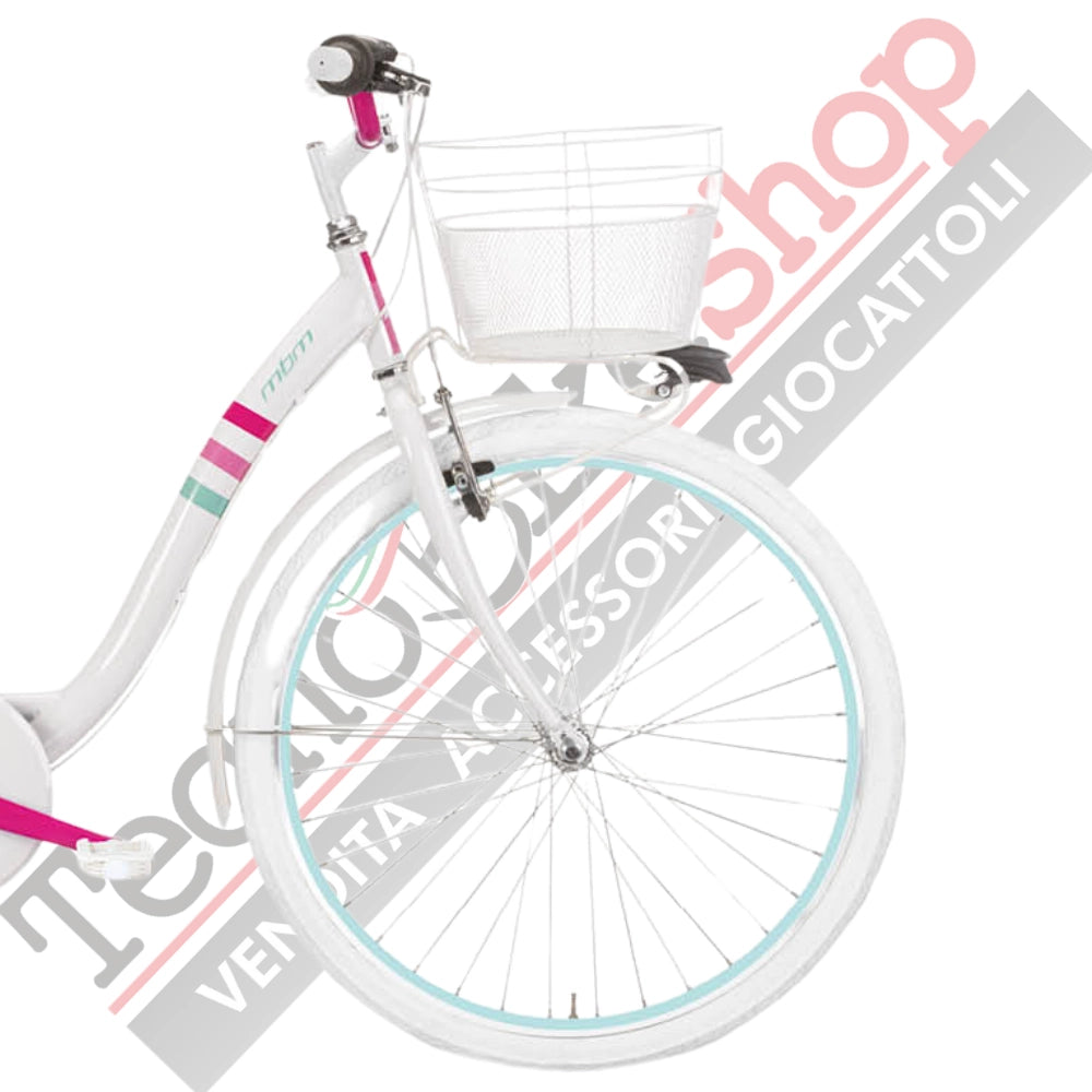 Bici Bambina MBM Fleur 26" 6 Velocità-Bianco