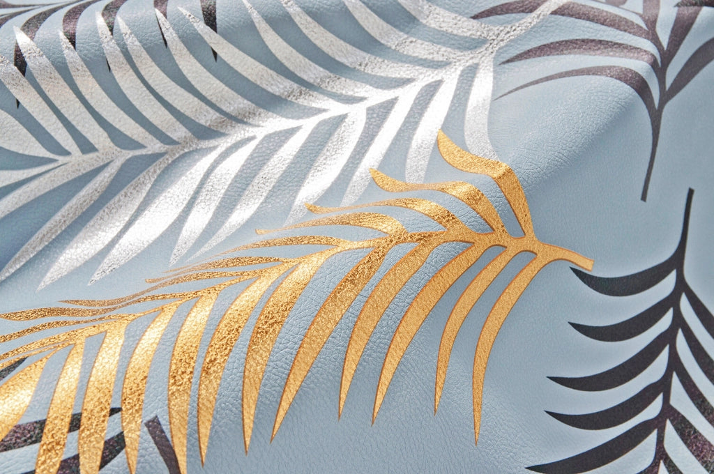 Tovaglia Cucina Antimacchia Plastificata 140x550 Cm Palme Metallizzate Copritavolo Tropicale Dis_B
