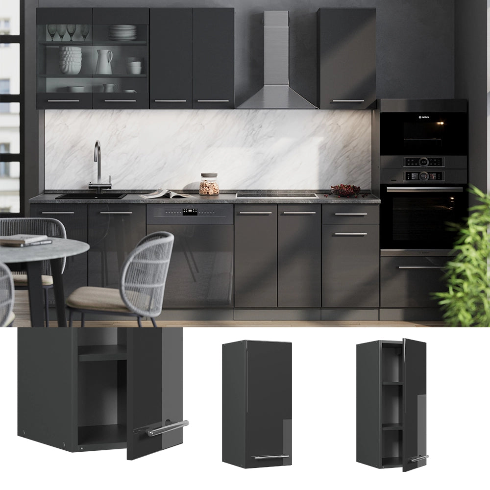 Vicco Pensile da cucina Antracite lucido 30 cm