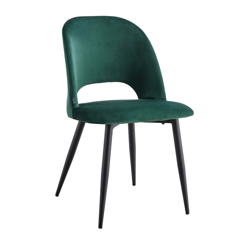 Oviala - Set di 2 sedie in acciaio e velluto verde