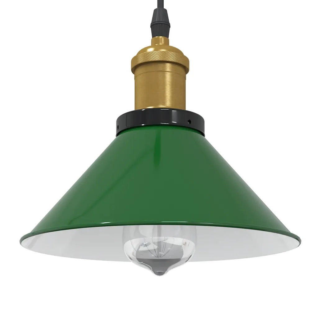 Lampada a Sospensione Regolabile E27 Verde Lucido ?22cm Metallo CFW1754133