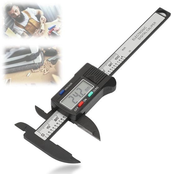 Misuratore Digitale LCD con Display - Schiuma Resistenti a Olio, Acqua e Sostanze Chimiche - Aiuto alla Marcatura - Pigna da Mano per Fitness - Risultati Precisi - Fibra di Carbonio