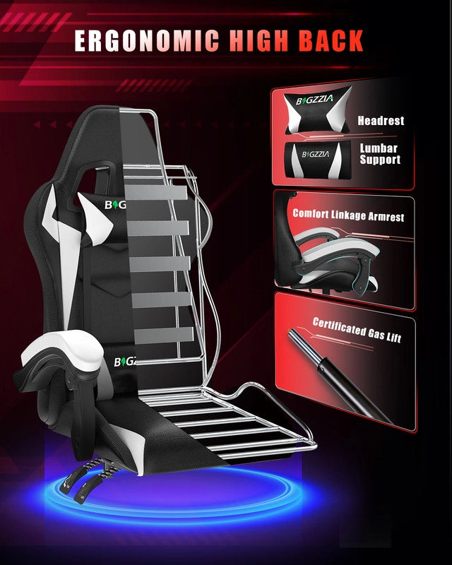 Sedia da gaming,  Sedia da gaming professionale con tecnologia LED RGB integrata, con poggiatesta, supporto lombare e braccioli