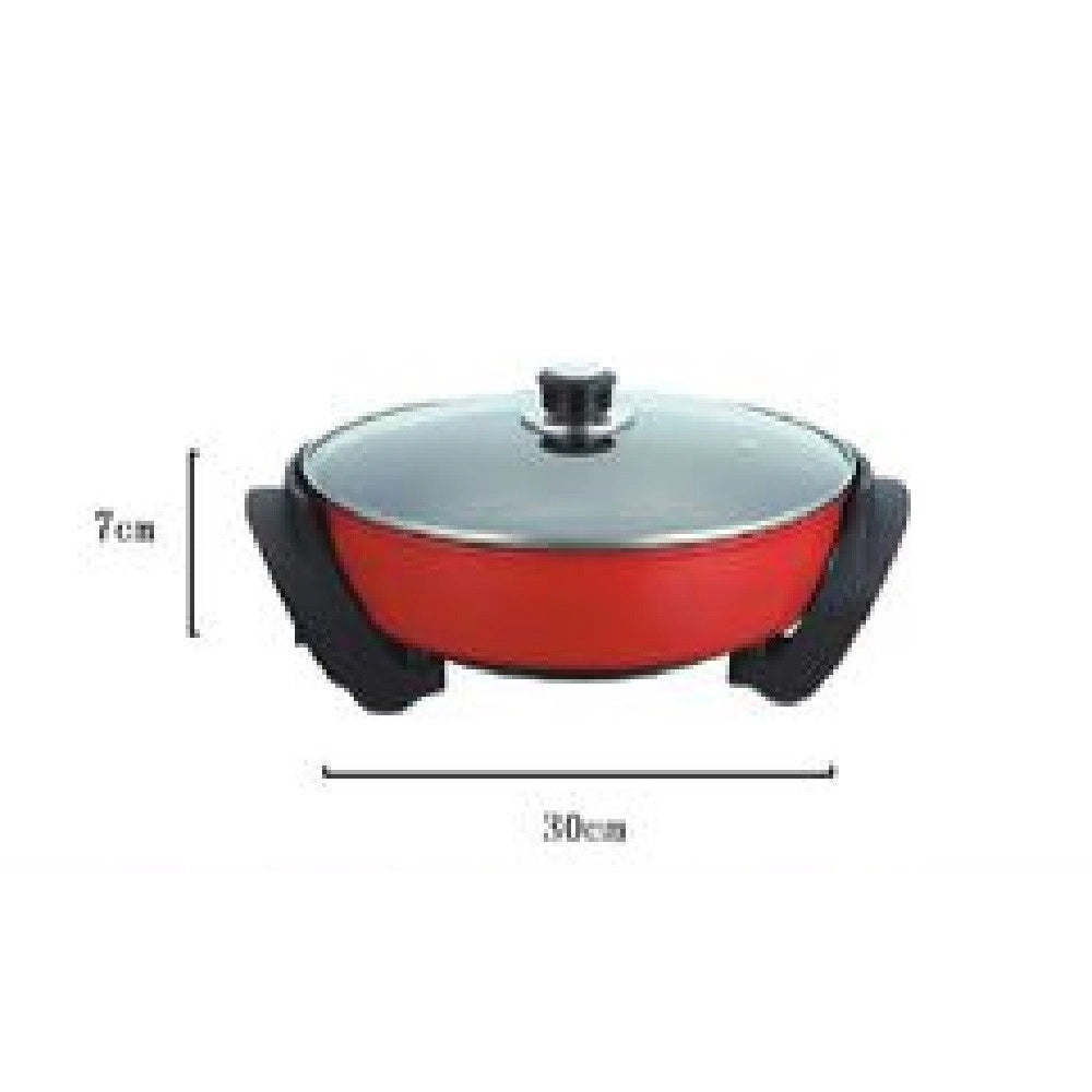 Trade Shop - Pentola Elettrica Padella Casseruola Tonda Antiaderente 30cm 1500w Cucina Tx-9809 -