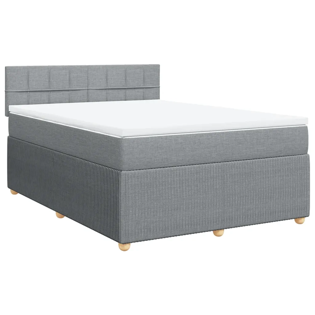 Giroletto a Molle con Materasso Grigio Chiaro 140x190cm Tessuto