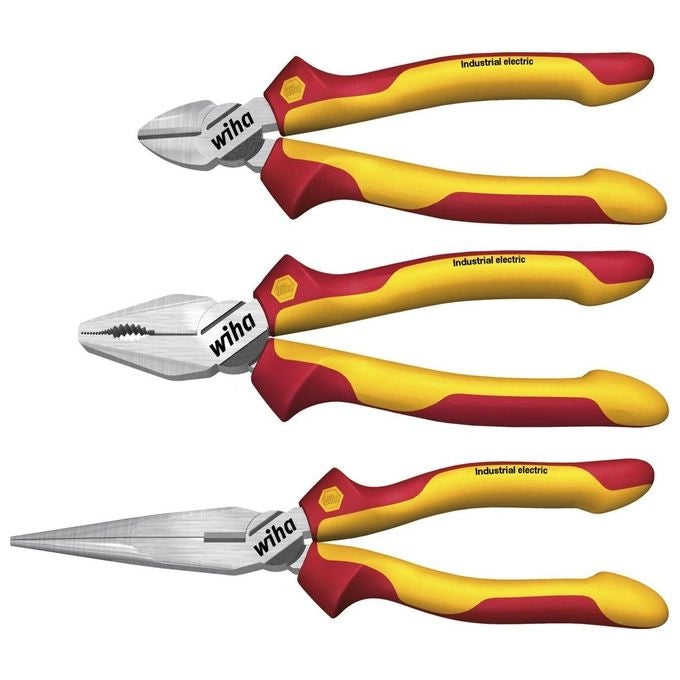 Wiha 38637 Industrial electric Set di pinze 3 pezzi isolamento 1000 V AC colore Rosso Giallo