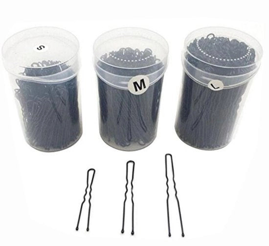 Accessori per capelli a forma di U - 160 pezzi - Spille metalliche - Capelli accessori - Nero - Presa forte - Spille per capelli
