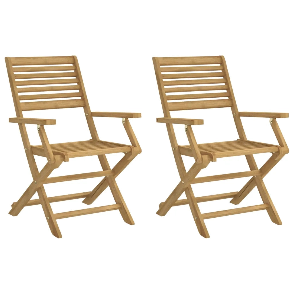 Sedie Giardino Pieghevoli 2pz 54,5x61,5x86,5 cm Massello Acacia 365737
