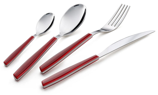 Servizio Set di Posate 24 Pezzi in Acciaio Eme Wave Bianco 19