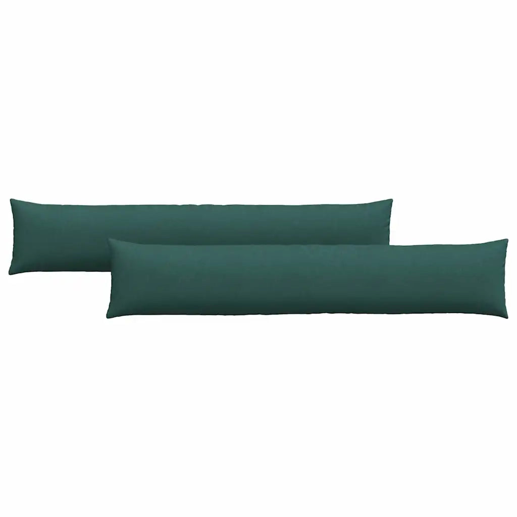 Cuscini da Divano 2 pz-Set di 2 Cuscini per Sofa Verde Scuro 200 x 40 cm Tessuto