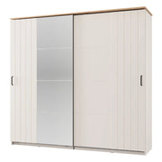 Armadio Camera da Letto Aurovi, Guardaroba 2 Ante 2 Ripiani, 220x205h cm Bianco Crema