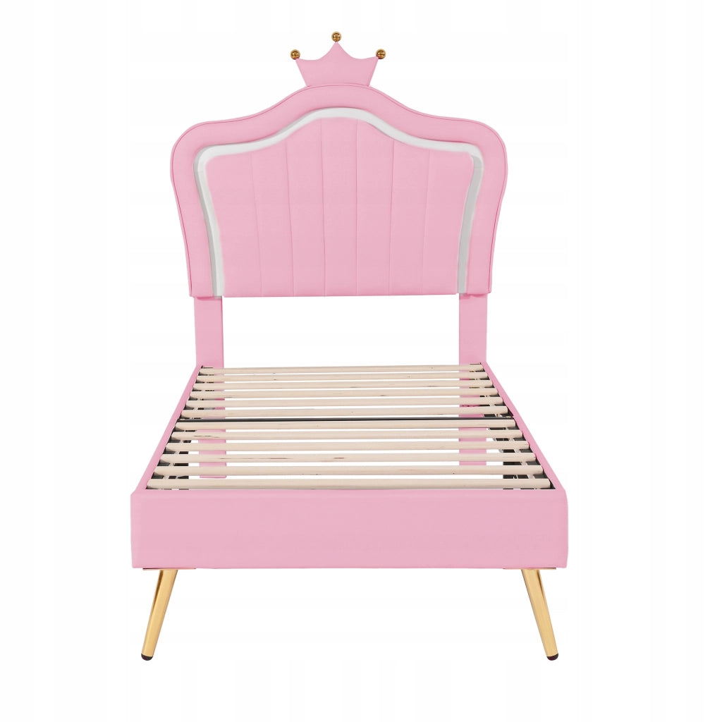 Letto per bambini 90x200 - Xylo - Rosa con LED