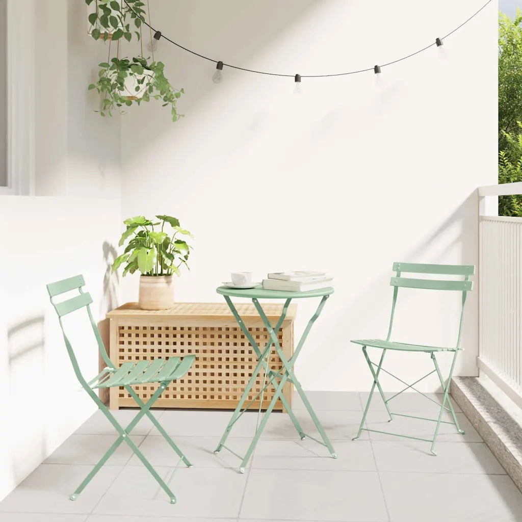 Set Bistro Pieghevole 3 pcs Spuma marina Acciaio 42002970