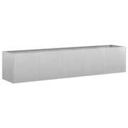 Fioriera profonda per giardino o balcone 200 x 40 x 40 cm design moderno acciaio zincato grigio 02_0051476