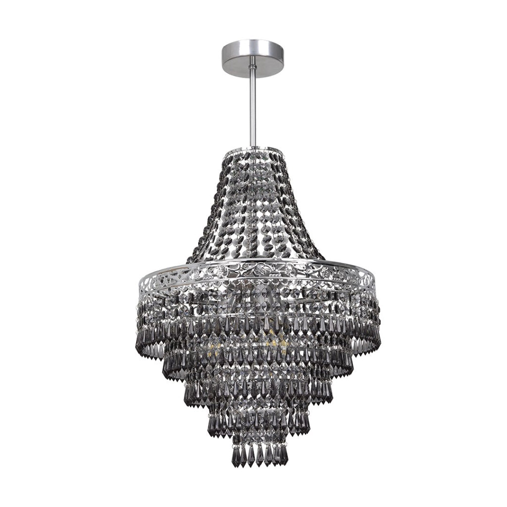 Lampadario glamour CORAL nero cristallo 3xE14 Milagro