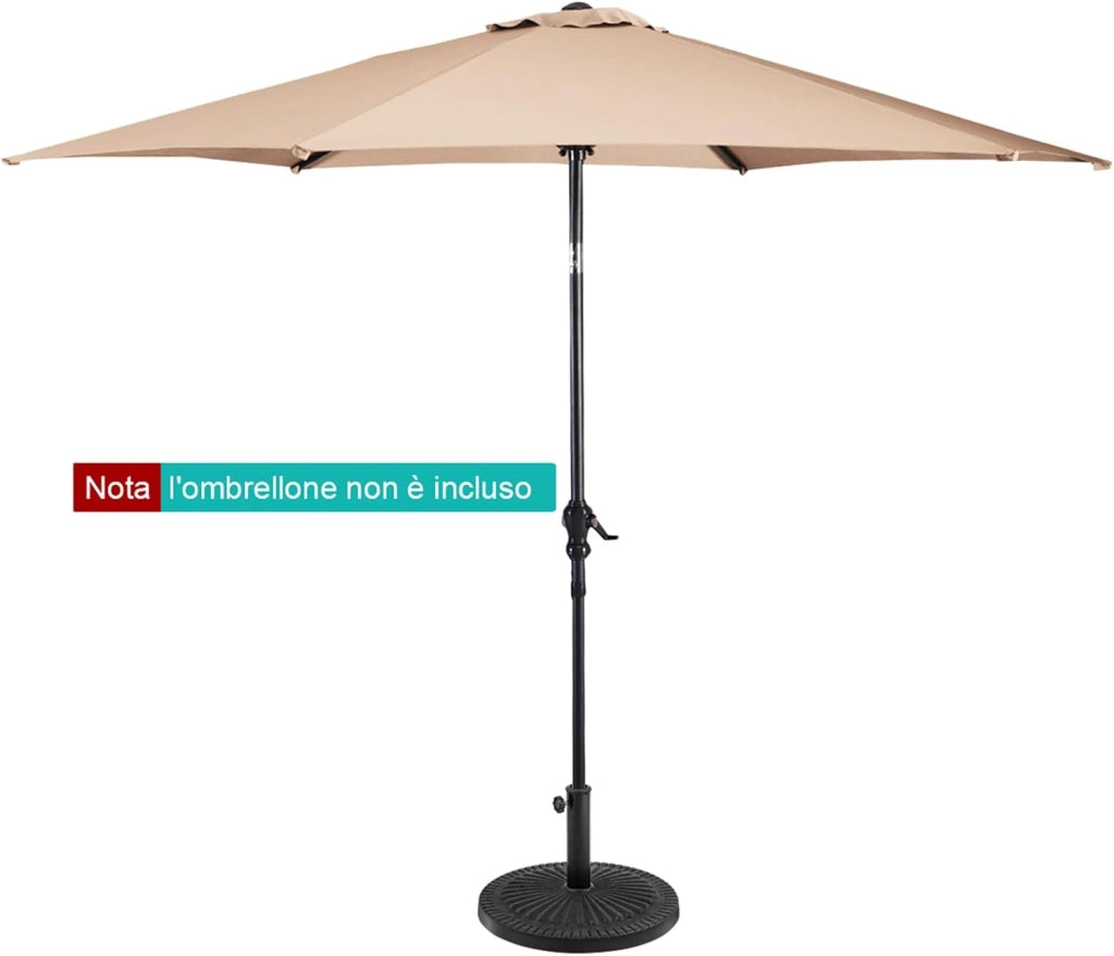 Base per Ombrellone da Patio in Resina da 49,5 cm, per Pali da 38-48mm, con Manopola di Serraggio, Base per Ombrellone da Giardino Piscina Esterno (Bronzo (modello4))