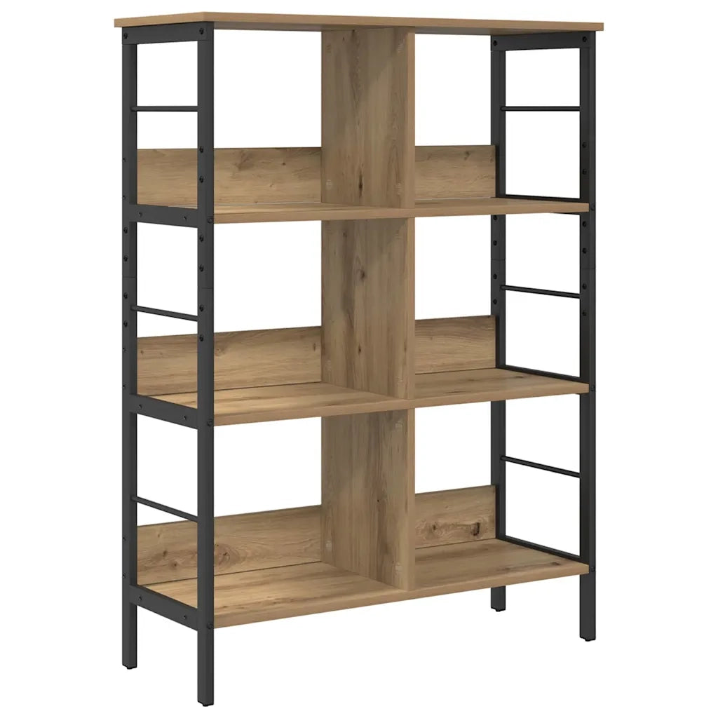 Libreria-Scaffale per Libri-Mobile di Stoccaggio Rovere artigianale 82 x 32 x 112 cm Legno multistrato