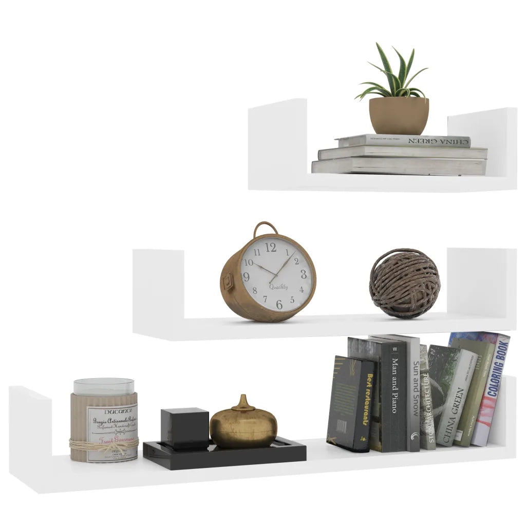Mensole a Muro 3 pz Bianco in Legno Multistrato cod mxl 33731