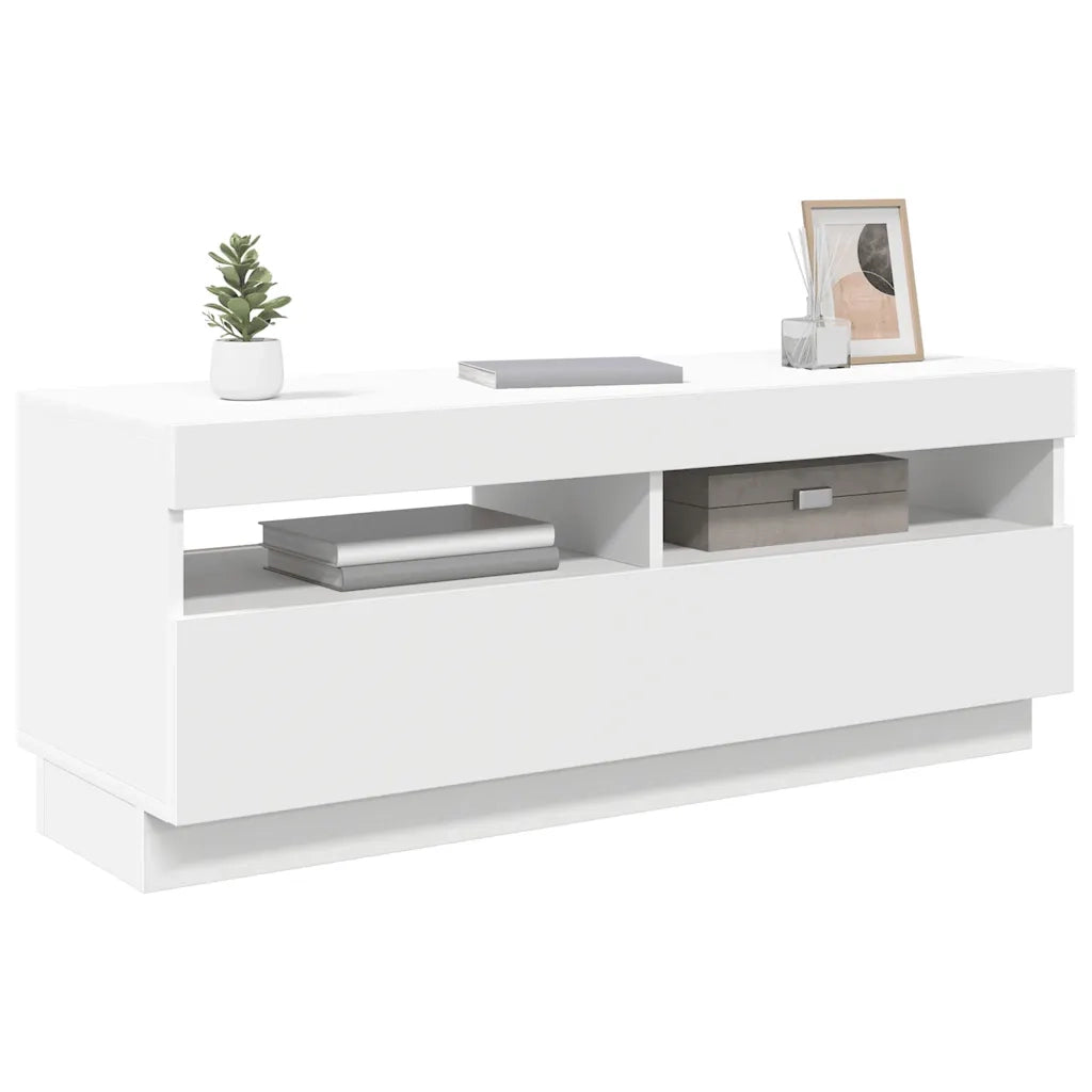 Mobile Porta TV con Luci LED Bianco 100x35x40 cm