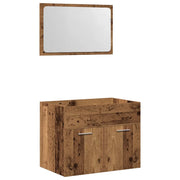 Set Mobili da Bagno | Armadio da bagno 2 pz Legno Antico in Legno Multistrato