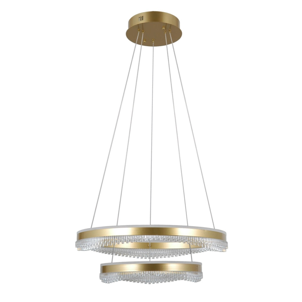 Lampada sospesa Morte 2 anelli LED oro Italux