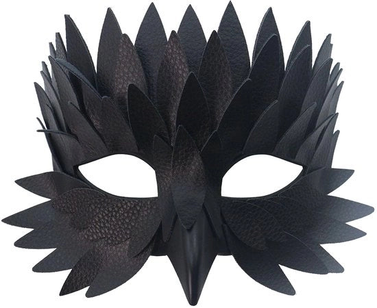 Maschera da uccello elegante - maschera da Halloween - metà maschera per il viso - uomo/donna - costume di festa - plastica con dettagli in seta