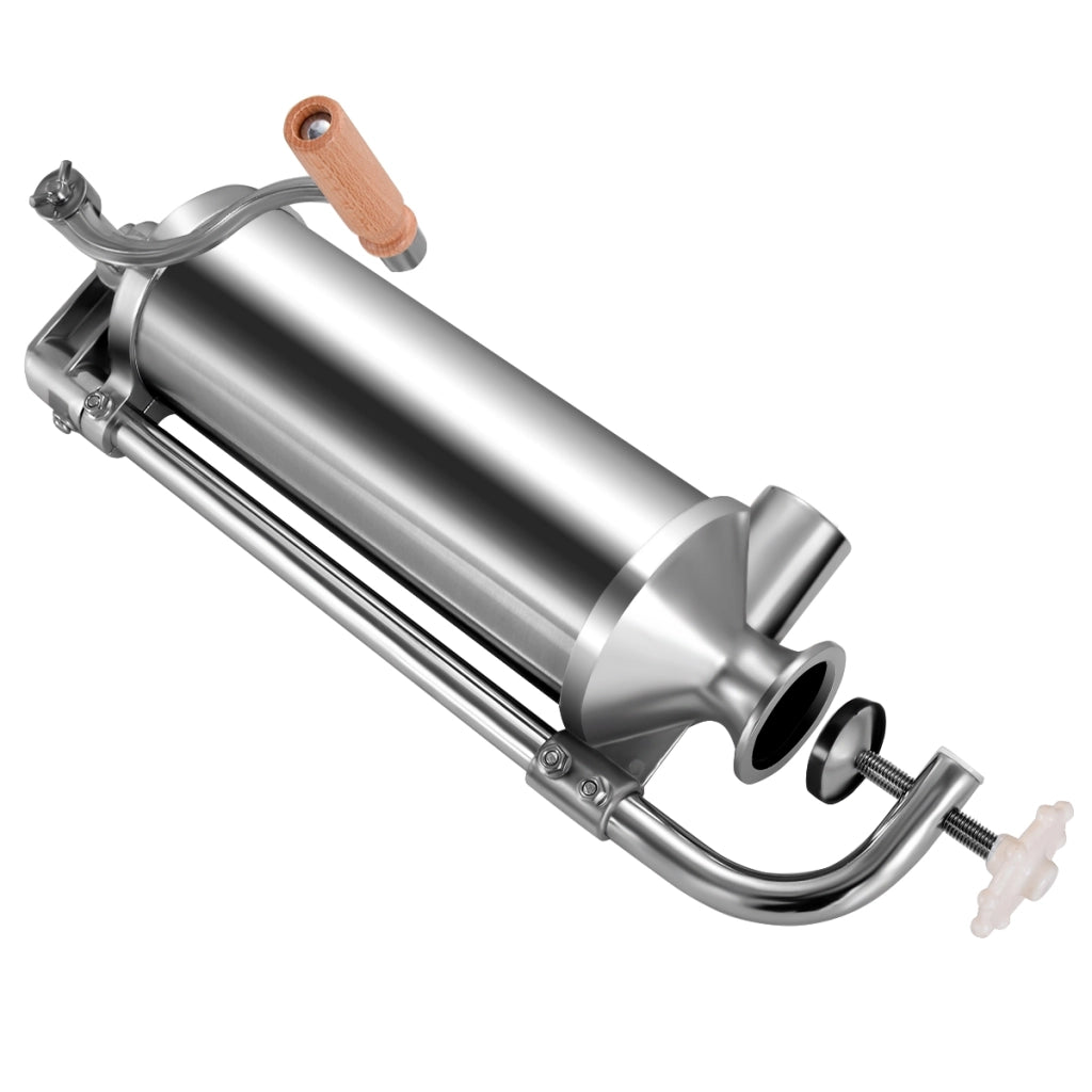 2,5kg Insaccatrice manuale per salsicce Macchina per salsiccia in acciaio inox salsicce siringa con 4 tubi di riempimento