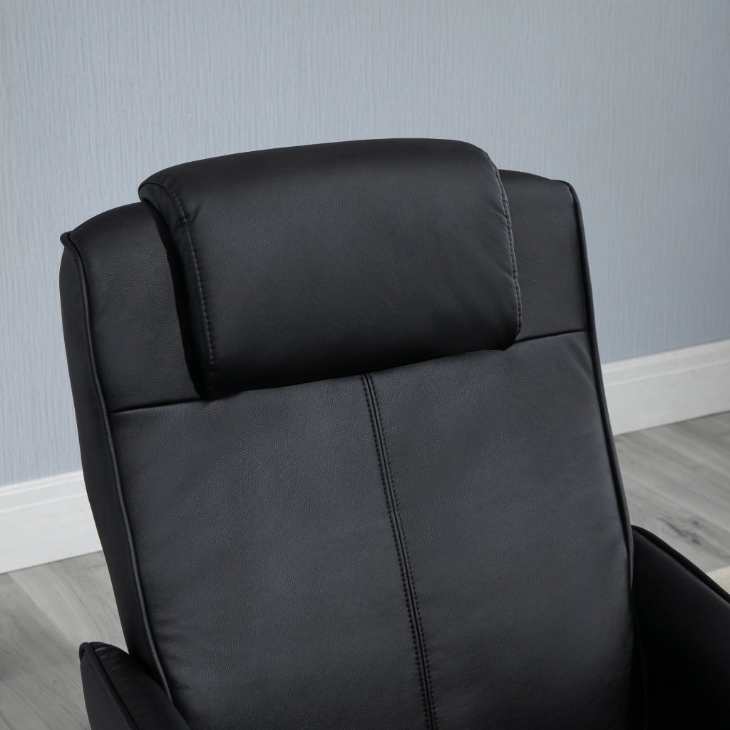 Poltrona Relax Reclinabile 71x78x101 cm con Poggiapiedi Nera