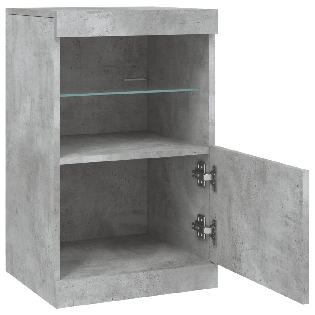 Buffet credenza cassettiera mobiletto mobile contenitore organizer per cucina soggiorno salotto con luci LED 41 x 37 x 67 cm grigio 02_0029999