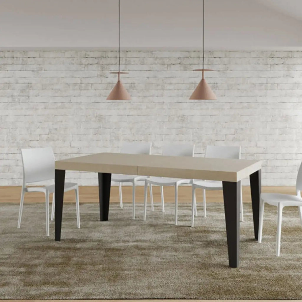 Tavolo allungabile 180/440x90 cm Flame Premium cashmere gambe antracite