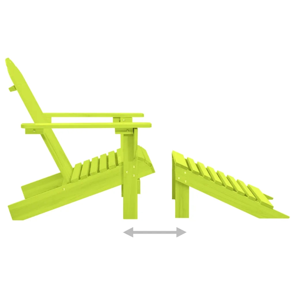 Sedia Giardino | Sedie da Esterno Adirondack con Ottomana Massello di Abete Verde