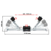 Supporto a rulli per imbarcazioni 111cm max 800kg Varo alaggio barche 80-124cm