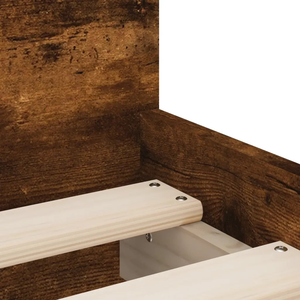 Giroletto con Cassetti-Struttura Letto con contenitore Rovere Fumo 100x200 cm 290119