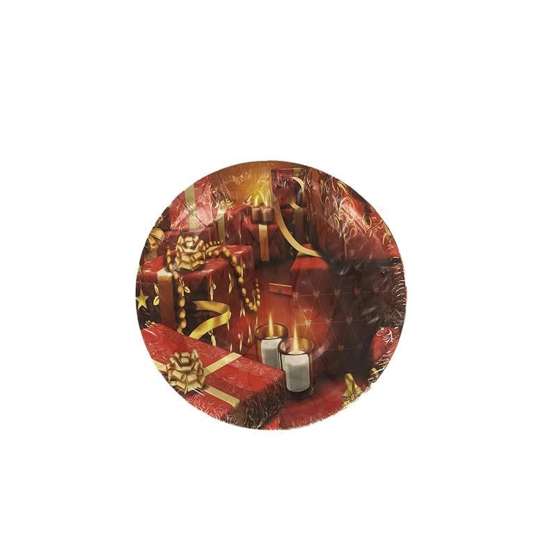 PIATTI DI CARTA NATALIZI DA DESSERT 24 PEZZI IN COLAZIONE ROSSO