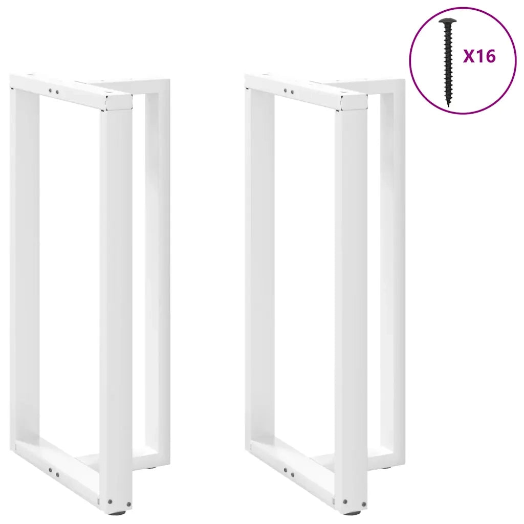Gambe per tavolo da bar a forma di T 2 pz bianche 60x35x(110-111) cm in acciaio 4013105