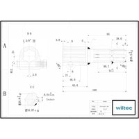 Boccola albero cardanico 160 mm Attacco albero scanalato 1 3/8" 6D Albero uscita 1 3/8" 6D Trattore
