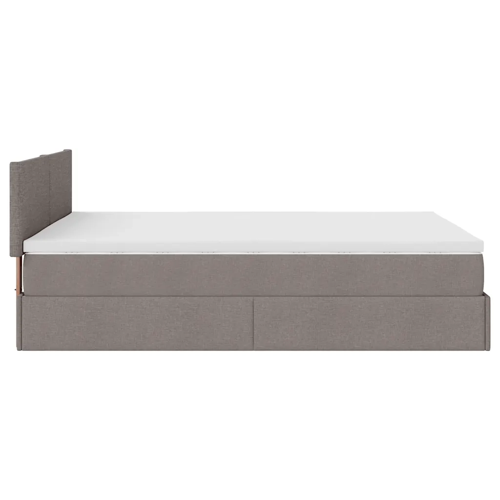 Pouf Letto con Materasso Tortora 140x190 cm in Tessuto 3311377